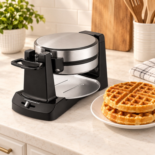 Double Flip Belgian Waffle Maker with 5 Browning Settings