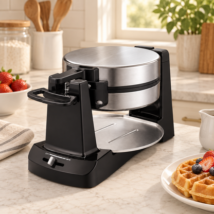 Double Flip Belgian Waffle Maker with 5 Browning Settings