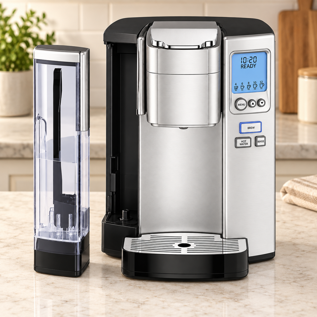 Single-Serve Coffee Maker with 72-oz Reservoir, Stainless Finish