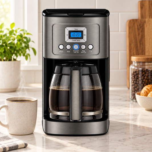 14-Cup Programmable Drip Coffee Maker with Glass Carafe, Black