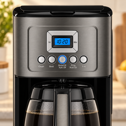 14-Cup Programmable Drip Coffee Maker with Glass Carafe, Black