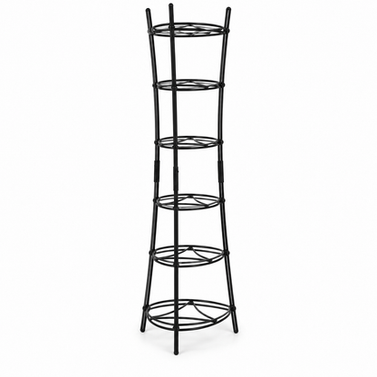 6-Tier Freestanding Steel Cookware Storage Rack, Matte Black