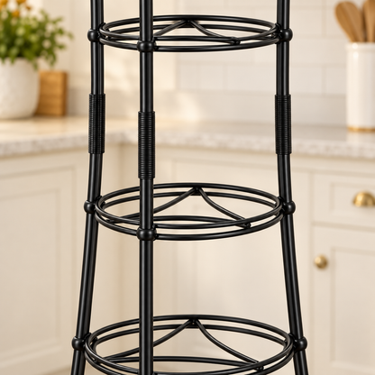 6-Tier Freestanding Steel Cookware Storage Rack, Matte Black