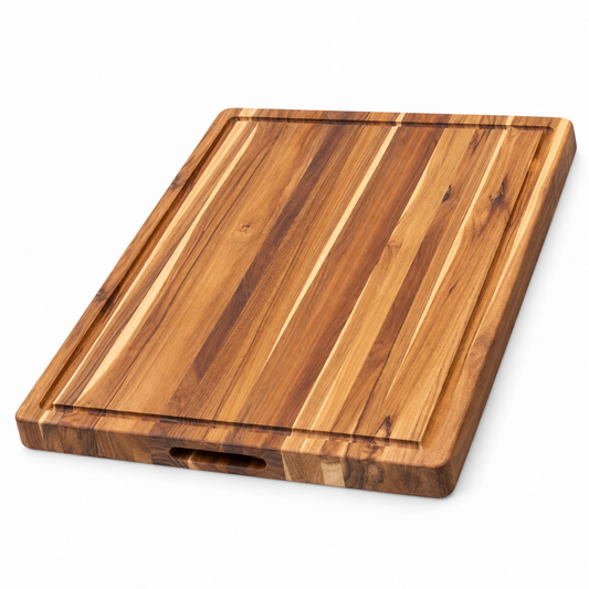 24 x 18 in Reversible Teak Carving Board with Juice Groove