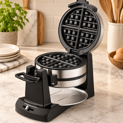 Double Flip Belgian Waffle Maker with 5 Browning Settings